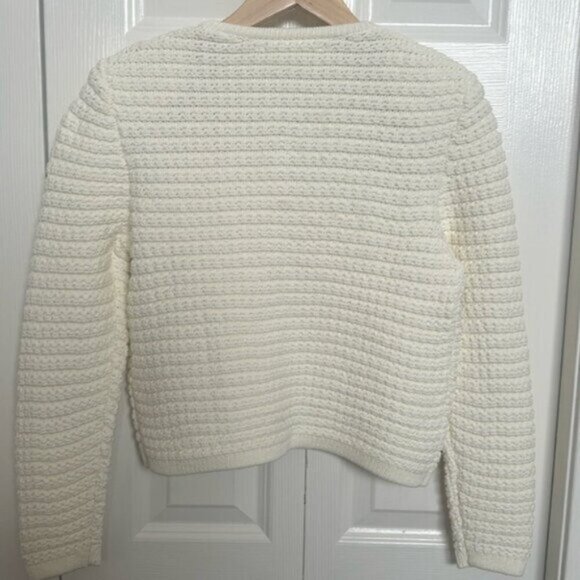 NEW Ba&sh Bash Gaspard Tweed Cardigan Jacket in Ecru Cream White | size XS / 0 - Picture 11 of 13